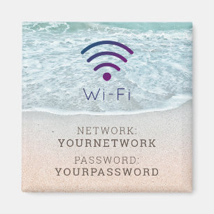 Turquise Blue Ocean Beach Wi-Fi-tecken Magnet