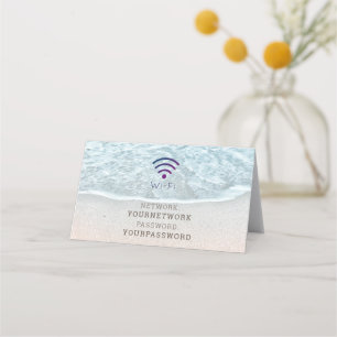 Turquise Blue Ocean Beach Wi-Fi-tecken Placeringskort
