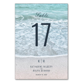 Turquise Blue Ocean Bröllop Bordsnummer