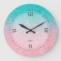 Turquise-Blue & Salmon Rosa faux Glitter