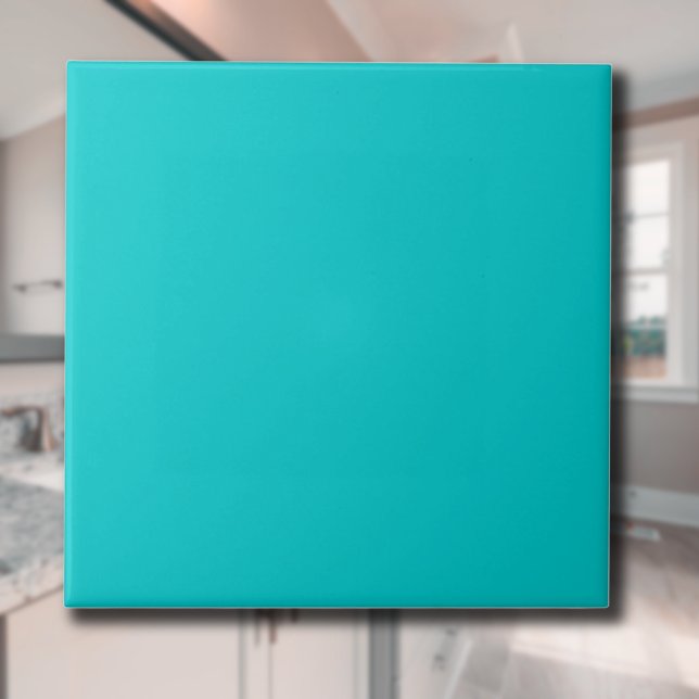 Turquise Blue Solid Färg | Klassisk | ELEGANT Kakelplatta (Skapare uppladdad)
