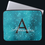 Turquise Blue Sparkling Stars Monogram<br><div class="desc">Turquise Blue Gnistra och Shimmer Elegant Monogram Fodral. Fodral kan anpassas så att det omfattar ditt första och första namn.</div>