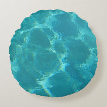 Turquise Blue Vatten Round-accentfyllning