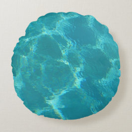 Turquise Blue Vatten Round-accentfyllning Rund Kudde