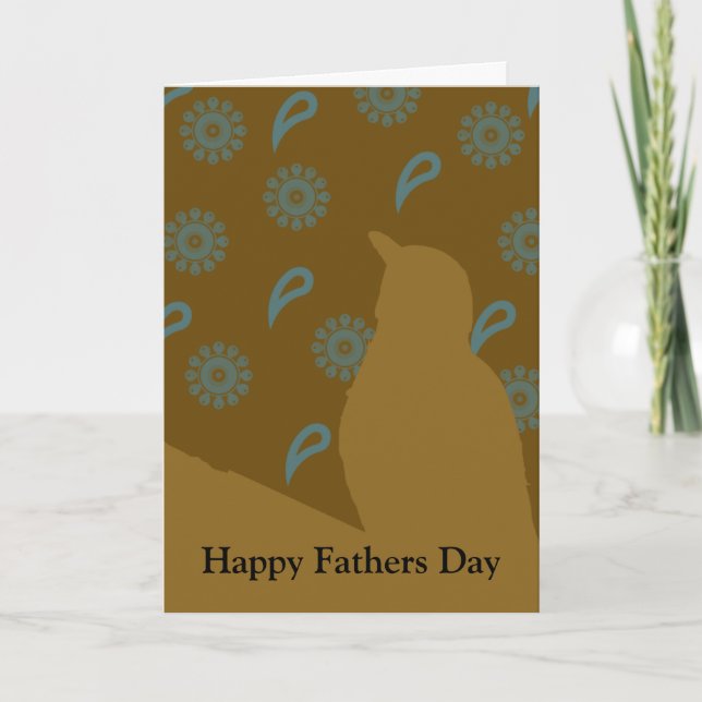 Turquise Brown Guld Bird Silhouette Kort (Framsida)