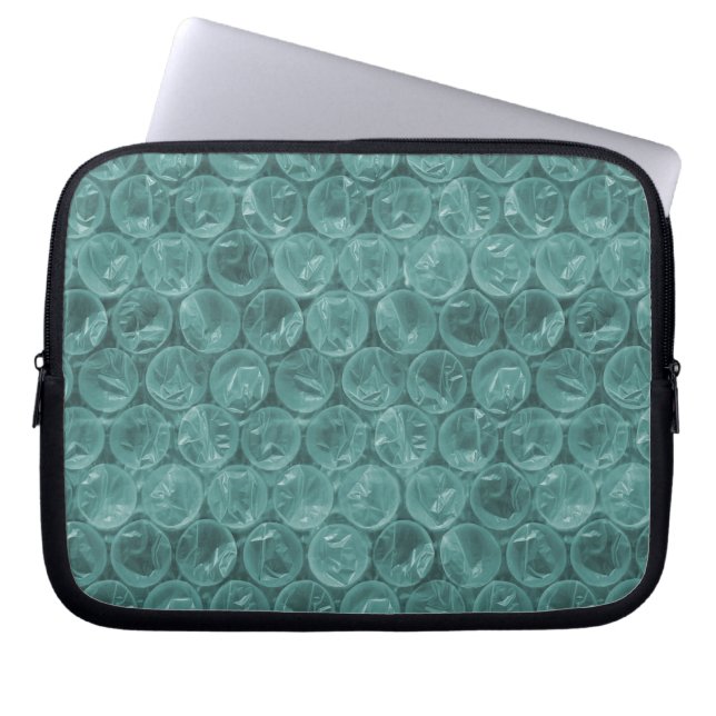 Turquise bubble wrap mönster laptop sleeve (Framsidan)