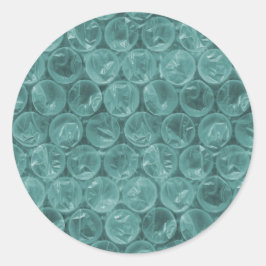 Turquise bubble wrap mönster runt klistermärke
