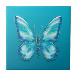 Turquise Butterfly Ceramic Tile Kakelplatta