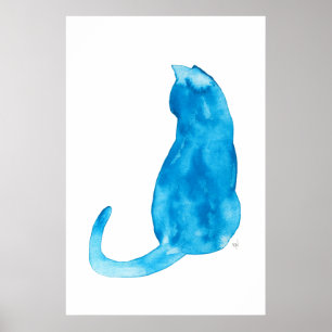 Turquise Cat Poster