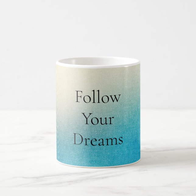 Turquise Chic White Aqua Blue Kaffemugg (Center)