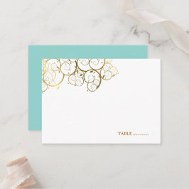 Turquise & Classy Golden Spiral Elegant bröllop Placeringskort
