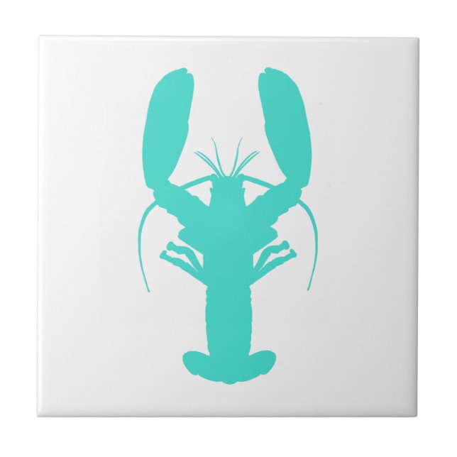 Turquise Coastal Lobster Kakelplatta (Framsidan)