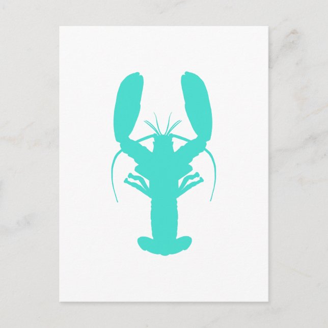 Turquise Coastal Lobster Vykort (Framsida)