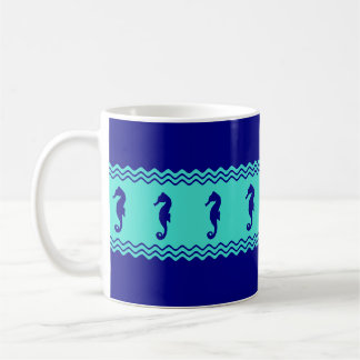 Turquise Coastal Seahorse Rand Kaffemugg