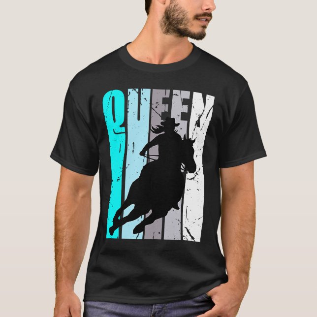 Turquise Cowgirl Queen Rodeo Women Barrel Racer B T Shirt (Framsida)