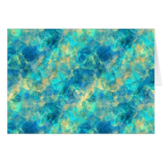 Turquise Crumpled Struktur Hälsningskort (Framsidan Horizontal)