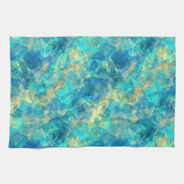 Turquise Crumpled Struktur Kökshandduk (Horisontell)