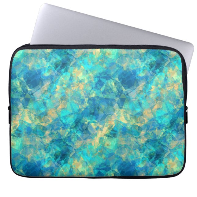 Turquise Crumpled Struktur Laptop Sleeve (Framsidan)