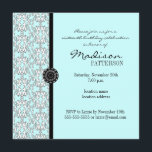 Turquise Damask Baroque Sweet 16-partsinbjudan Inbjudningar<br><div class="desc">Den här eleganten är en vacker inbjudan till en födelsedagsfest för Sweet sixteen av eleganten.</div>