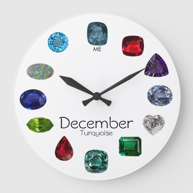 Turquise, december Birthstone Stor Klocka (Framsida)
