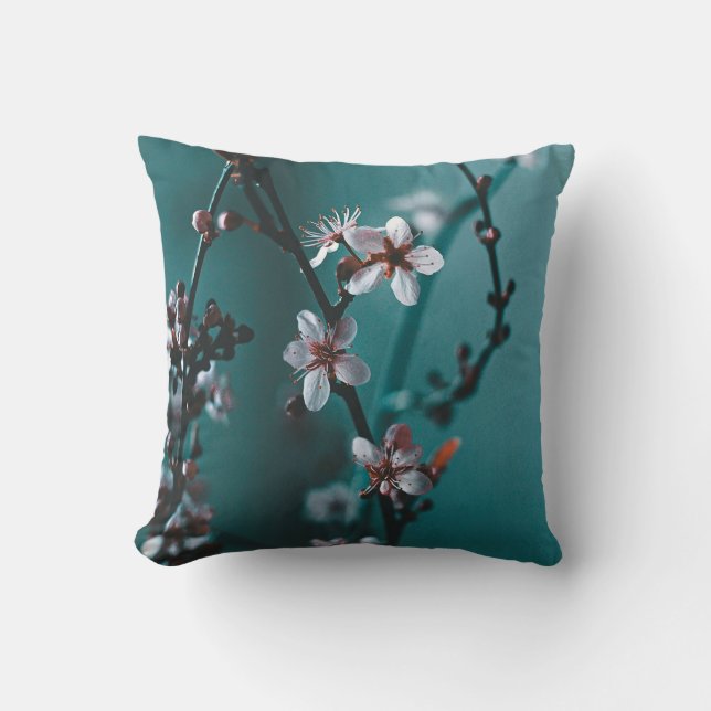 Turquise Dogwood Dekorativ kudde (Framsida)