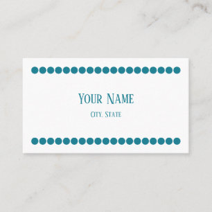 Turquise Dots Minimalist Namn Affärskort Visitkort