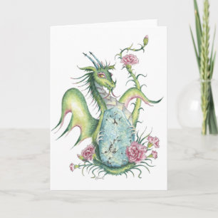 Turquise Dragon - hälsningskort Kort