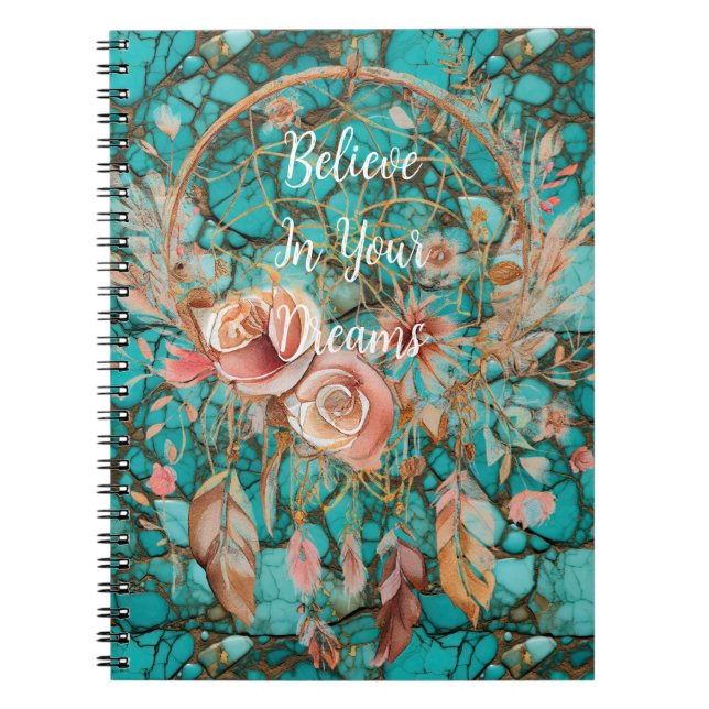 Turquise Dream Catcher Anteckningsbok (Framsidan)