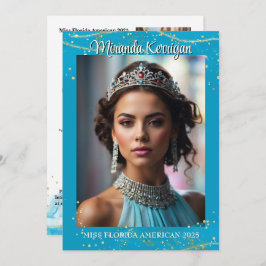 Turquise Dream Skönhetstävling Autograph Card QR-k Spara Datumet