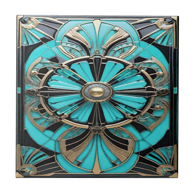 Turquise Dreams Ceramic Tile Kakelplatta (Framsidan)