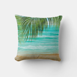 Turquise Emerald Grönt Tropical Beach Handflatan T Kudde