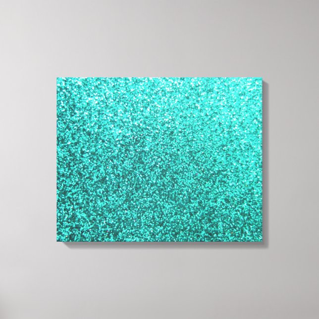 Turquise faux glitter grafik canvastryck (Framsida)