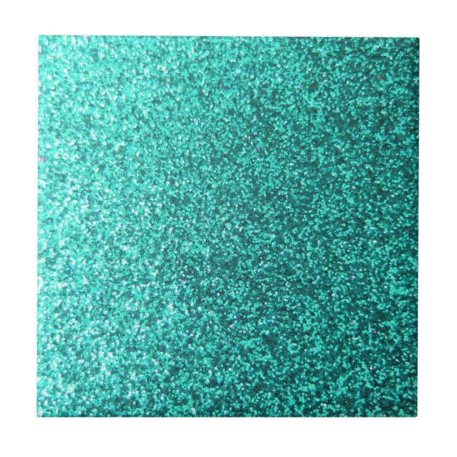 Turquise faux glitter grafik kakelplatta (Framsidan)