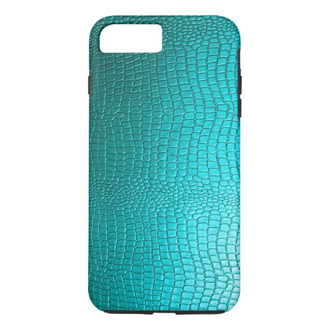 Turquise Faux Leather Snake-Skin-utseende Case-Mate iPhone Skal (Baksida)