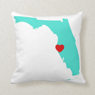 Turquise Florida med Red Heart Kudde