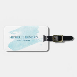 Turquise för subtil vattenfärg konstnärlig märkes- bagagebricka