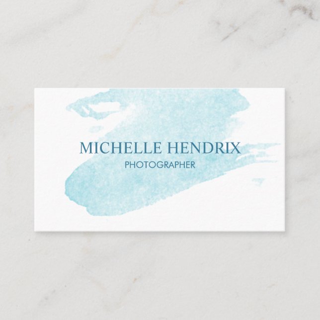 Turquise för subtil vattenfärg konstnärligt visitkort (Framsida)