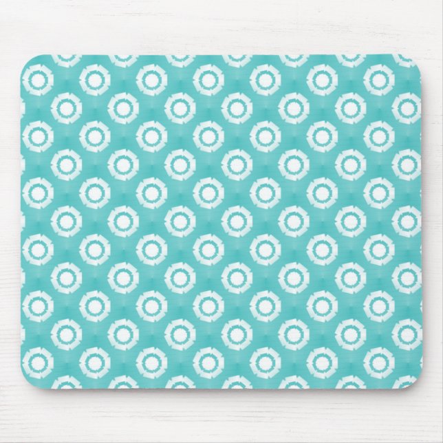 Turquise Funky Flower Mousepad Musmatta (Framsidan)