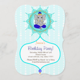 Turquise Ganesh Birthday 5" x 7" inbjudningskort