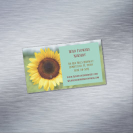 Turquise Gardener Landscaper Florist Solros Magnetiska Visitkort