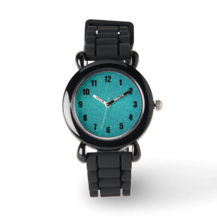 Turquise glitter armbandsur