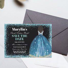 Turquise Glitter Princess Bash: Sweet sixteen Spara Datumet
