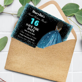 Turquise Glitter Princess Sweet 16 Foil Balloon Spara Datumet