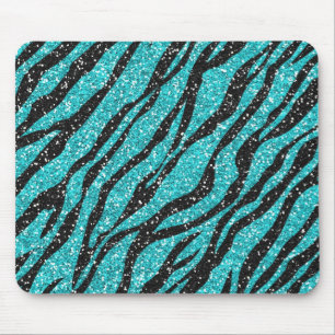 Turquise Glitter Zebra tryck Musmatta