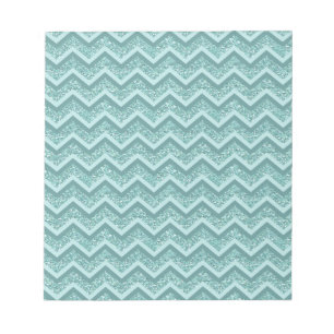 Turquise Glitter ZigZag Mönster Anteckningsblock