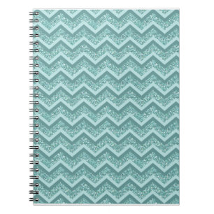 Turquise Glitter ZigZag Mönster Anteckningsbok