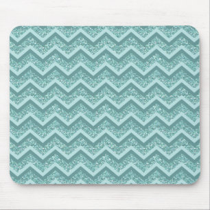 Turquise Glitter ZigZag Mönster Musmatta