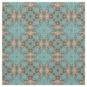 Turquise Grönt Brown Bali Batik Stil Mönster Tyg