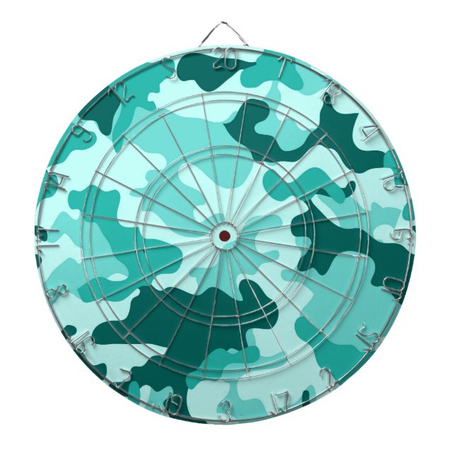 Turquise Grönt Camo Dartboard Piltavla (Framsidan)