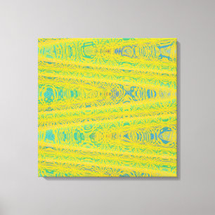 Turquise Grönt Gult Modern Geometric Abstrakt Canvastryck